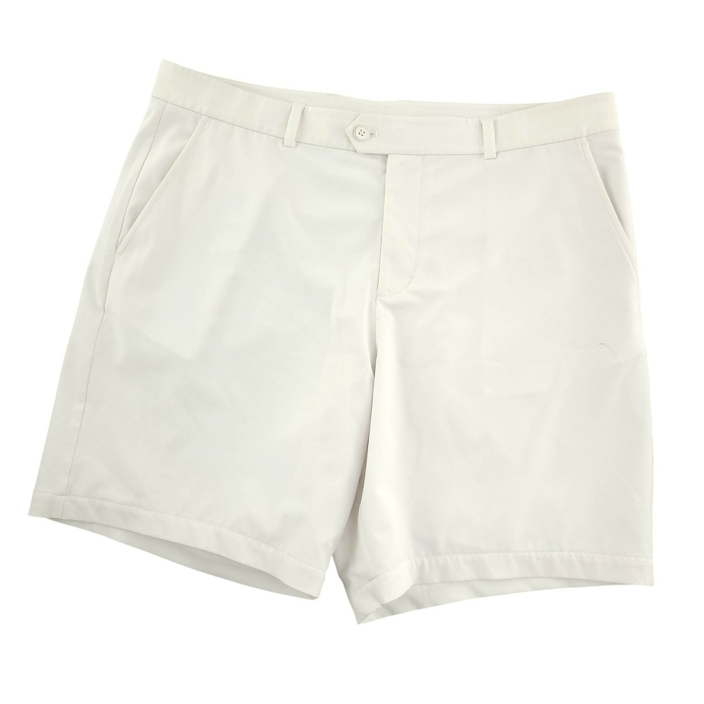 G/FORE Chino Shorts Mens 38 White Microfiber Lined Golf Performance 9" Inseam